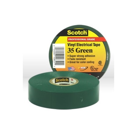 3M Electrical Tape, Green, 1/2"X20Ft 54007-10265